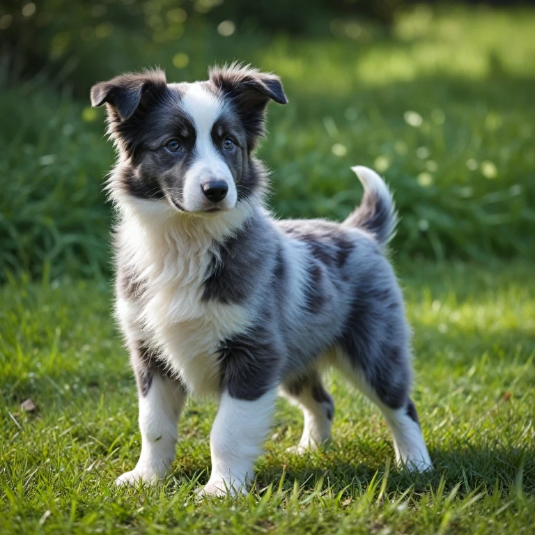 Les merveilles du border collie chiot au pelage bleu merle
