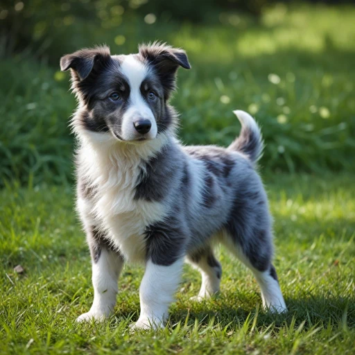 Les merveilles du border collie chiot au pelage bleu merle