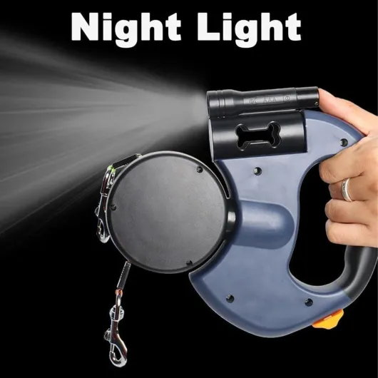 Laisse Double pour 2 Chiens, Laisse Double, Laisse Rétractable De 5 M Pet, À 360° en Enchevêtrement Câble De Sécurité Réfléchissant pour Promenades Nocturnes, Jogging Et Camping avec (Bleu) Noir