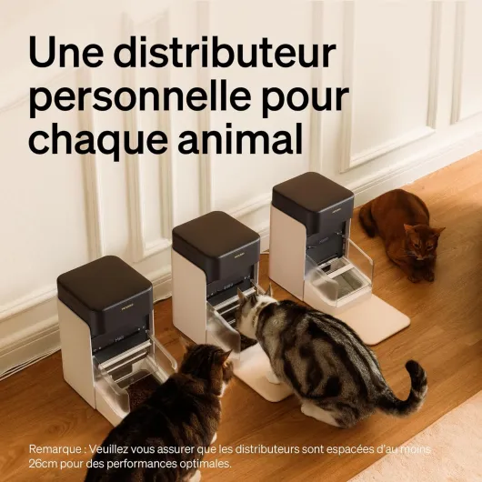 RFID Distributeur Croquettes Chat Automatique, Wi-FI 5G Distributeur Automatique de Nourriture pour Animaux de Compagnie - avec capteur de Jour - avec Application - 1 à 10 Repas (Simple)