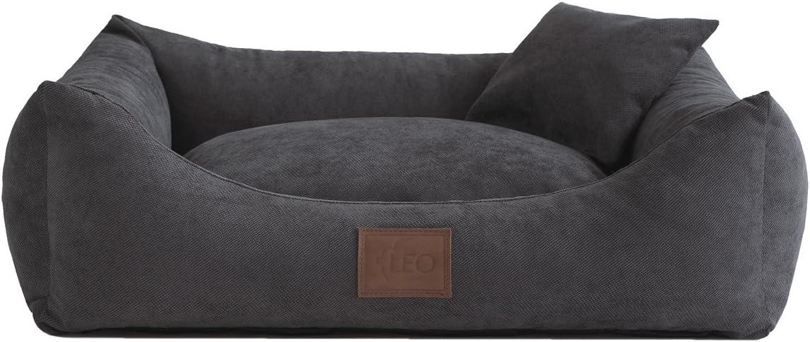 Canapé Sun - Panier à Chien en 6 Tailles et 4 Couleurs - Lit Coussin pour Chien (L-100X80, Graphite) L-100X80 Graphite