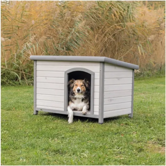 Natura Niche Classic à Toit Plat pour Chiens Gris Taille M-L 104 x 72 x 68 cm