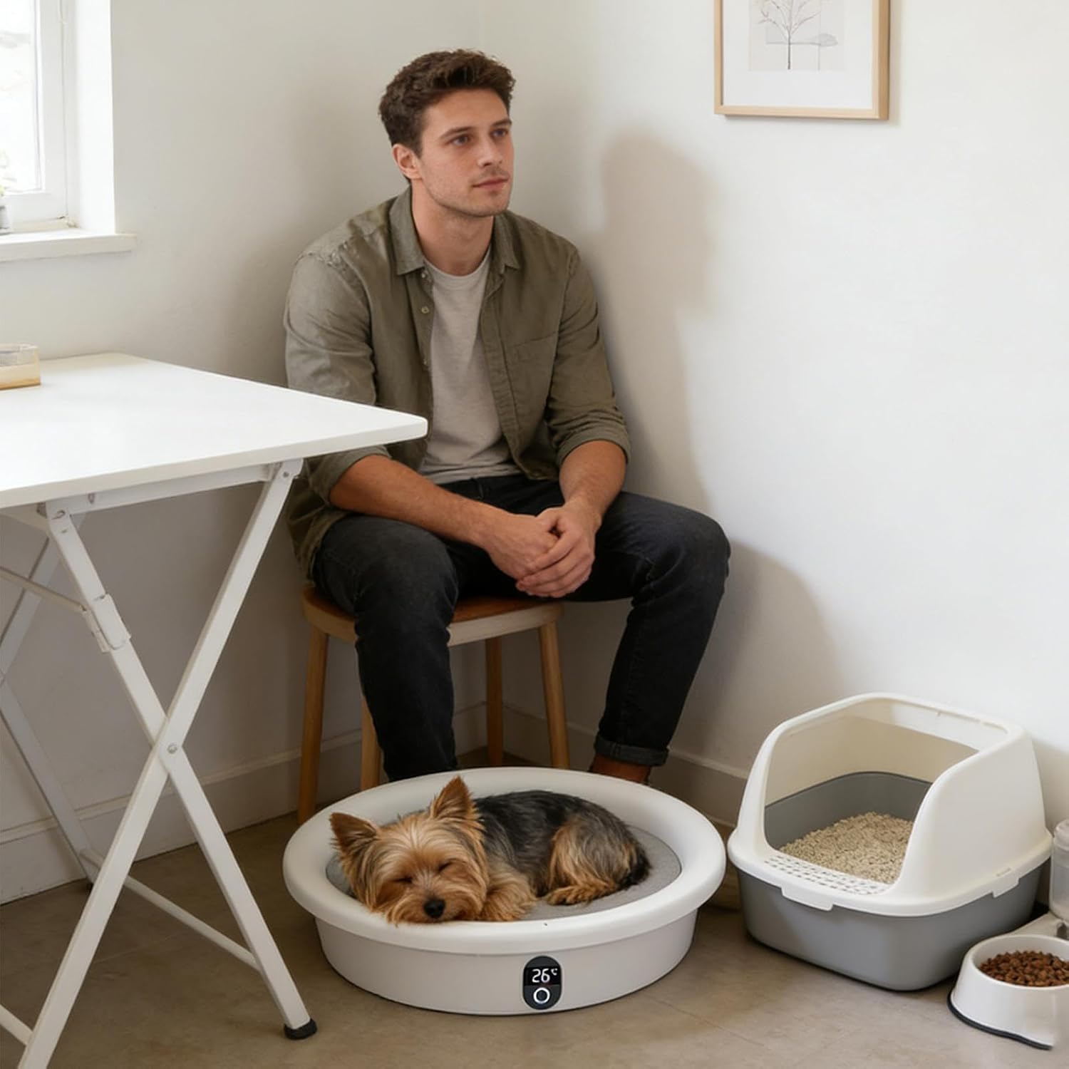 Generisch Coussin chauffant pour chien - Température constante - Charge maximale : 15 kg - Température constante - Pour chiens, chats, chiots - Pour dormir, se reposer en hiver, salon, chambre à