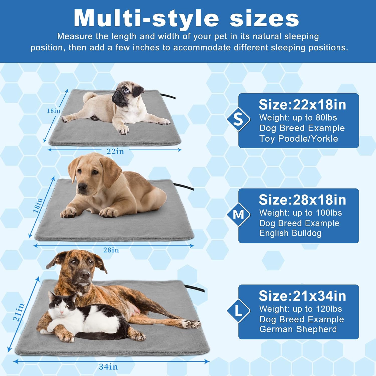 Coussin chauffant électrique pour chiens et chats - Imperméable - Avec interrupteur thermostat intelligent - Pour boîte de mise bas (PVC, 50 x 80 cm)