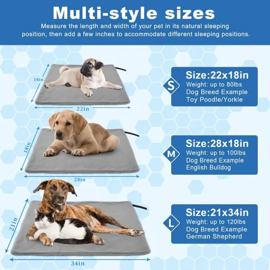 Coussin chauffant électrique pour chiens et chats - Imperméable - Avec interrupteur thermostat intelligent - Pour boîte de mise bas (PVC, 50 x 80 cm)