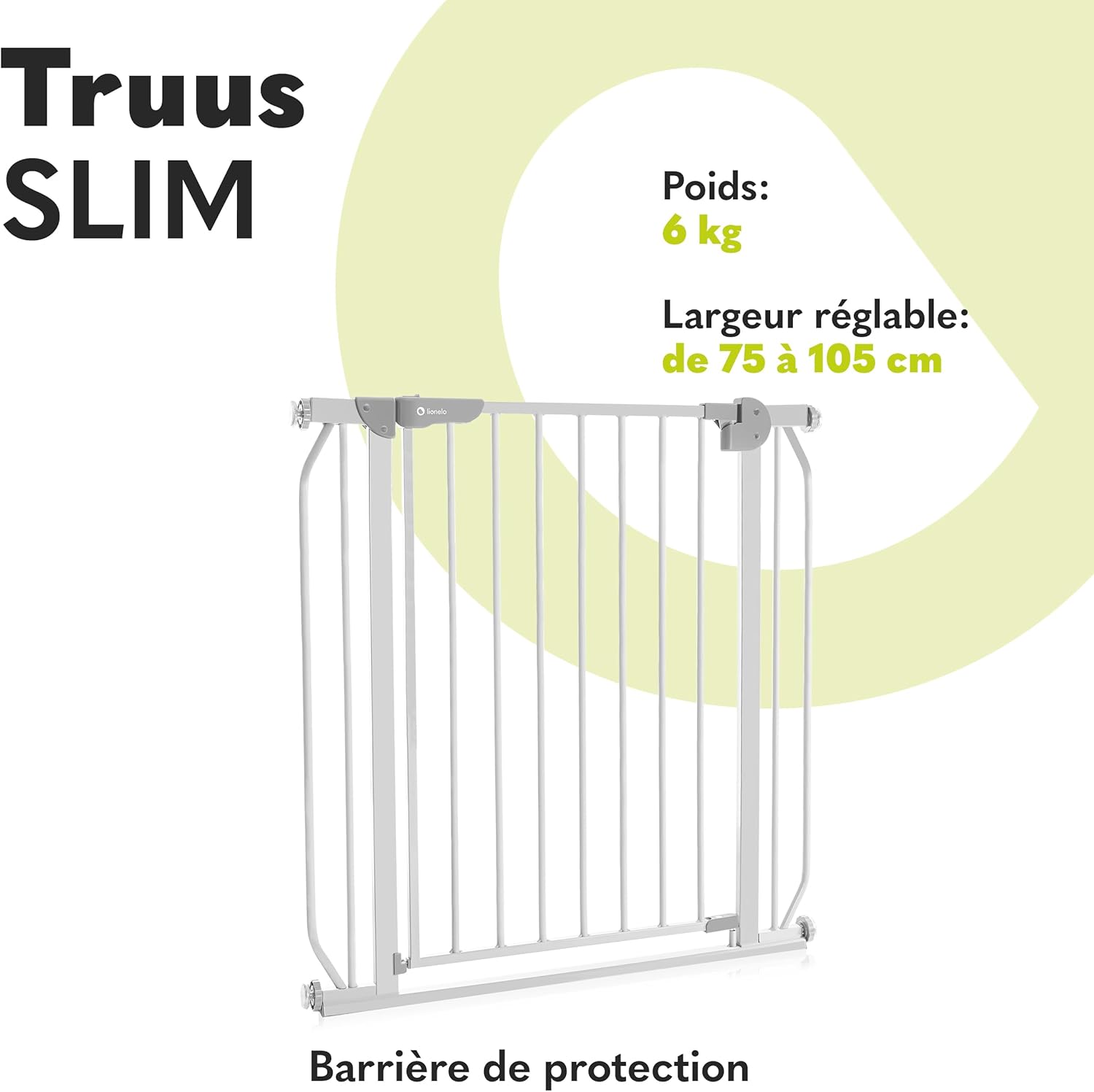 Truus Slim Barrera de protección 75-105 cm Barrière de Sécurité pour Enfants et Animaux pour Portes et Escaliers Función AutoStop Gris XL Standard