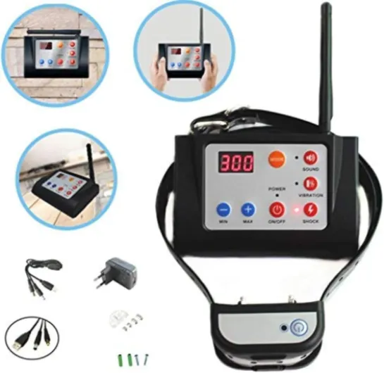 Clôture pour Chien sans Fil 2 en 1 avec Collier de Dressage Système de clôture électrique pour Animaux de Compagnie Rechargeable Convient pour l'intérieur et l'extérieur Convient pour 2 chiens