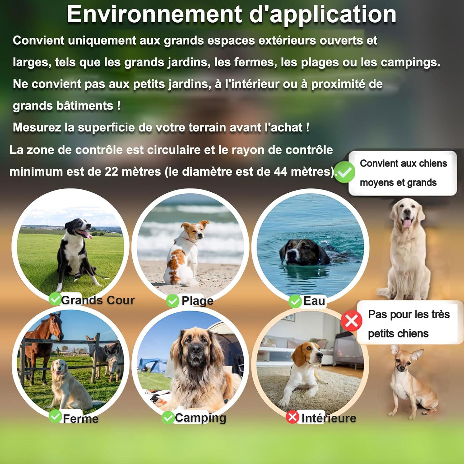 Collier Anti Fugue Chien sans Fil GPS 【Uniquement pour Une Utilisation en extérieur】, Amélioré Précise 3 Modes Clôture Anti-Fugue, IPX7 Étanche Chien Électrique Système Clôture, Rayon 22-999M