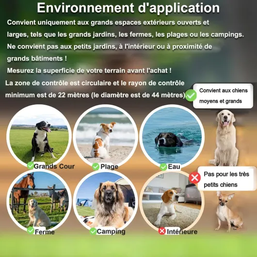 Collier Anti Fugue Chien sans Fil GPS 【Uniquement pour Une Utilisation en extérieur】, Amélioré Précise 3 Modes Clôture Anti-Fugue, IPX7 Étanche Chien Électrique Système Clôture, Rayon 22-999M