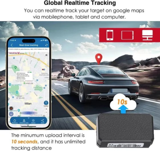 Mini Traceur GPS sans Abonnement pour Voitures/Enfants/Personnes âgées/Chiens/Motos Localisateur Ultra Petit GPS pour Voiture Traceur Moto avec Dispositif de Suivi magnétique Puissant TK901-4G 4GTK901-600mAh