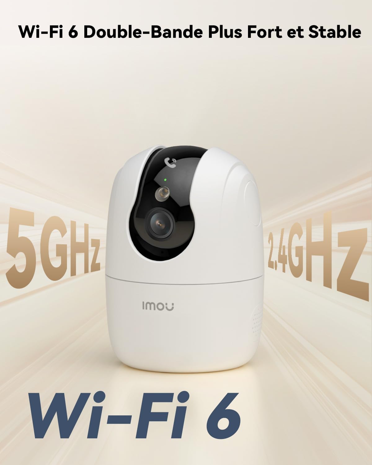 2K(3MP) Caméra Surveillance WiFi Intérieur 360°, Wi-Fi 6 Double-Bande(2.4G/5GHz), Vision Nocturne Couleur, Détection de Personnes/Animaux,Suivi Intelligent,Compatible Alexa pour Bébé/Chien/Maison 2K+Ethernet