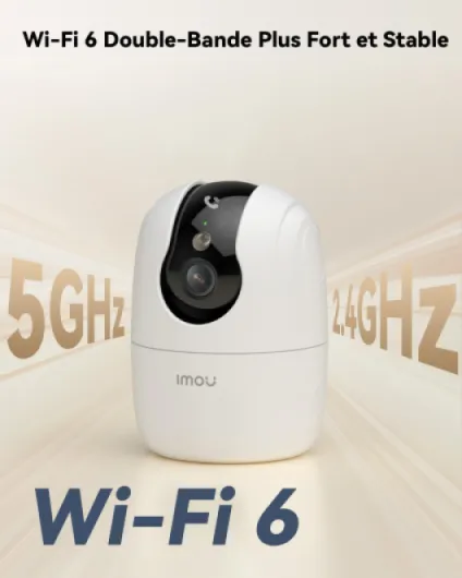 2K(3MP) Caméra Surveillance WiFi Intérieur 360°, Wi-Fi 6 Double-Bande(2.4G/5GHz), Vision Nocturne Couleur, Détection de Personnes/Animaux,Suivi Intelligent,Compatible Alexa pour Bébé/Chien/Maison 2K+Ethernet