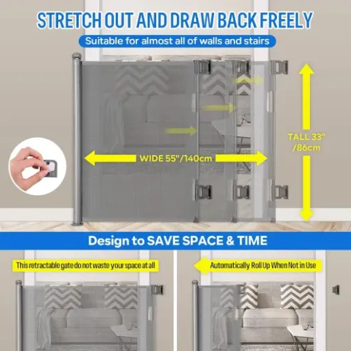 Test Barrière de Sécurité Rétractable MYPIN : Pratique pour les parents pressés