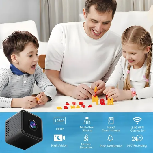 Mini Camera Espion sans Fil, Petite Camera Surveillance Wifi Interieur/Exterieur sans Fil avec Vision Nocturne & Détection de Mouvement, Micro Cachee Camera Espion Bebe Maison Chat Voiture Chien