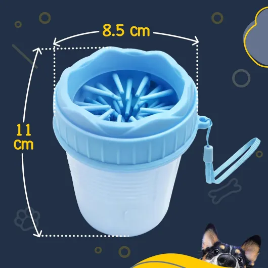 Nettoyeur de Pattes pour Chien, Laveur de Pattes pour Chien avec Brosse en Silicone Douce, Élimine Boue et Poussière, Dog Paw Cleaner Taille S