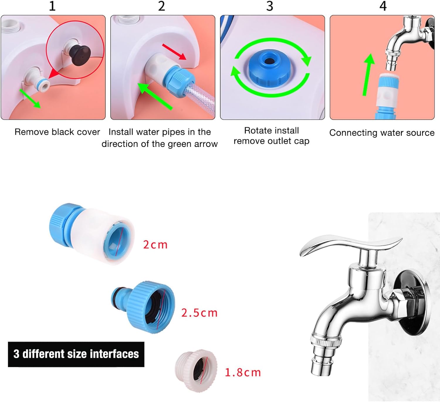 Utdoor Fontaine d'eau pour Chien avec Tuyau Souple activé