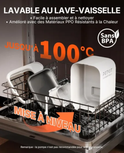 Fontaine à Eau Intelligente pour Chats, 3L sans Fil, Ultra Silencieuse 26dB, Longévité de la Batterie, Contrôle Via App, Acier Inoxydable, Modes de Débit Multiples, Facile à Nettoyer CTW3 Lavable en Machine