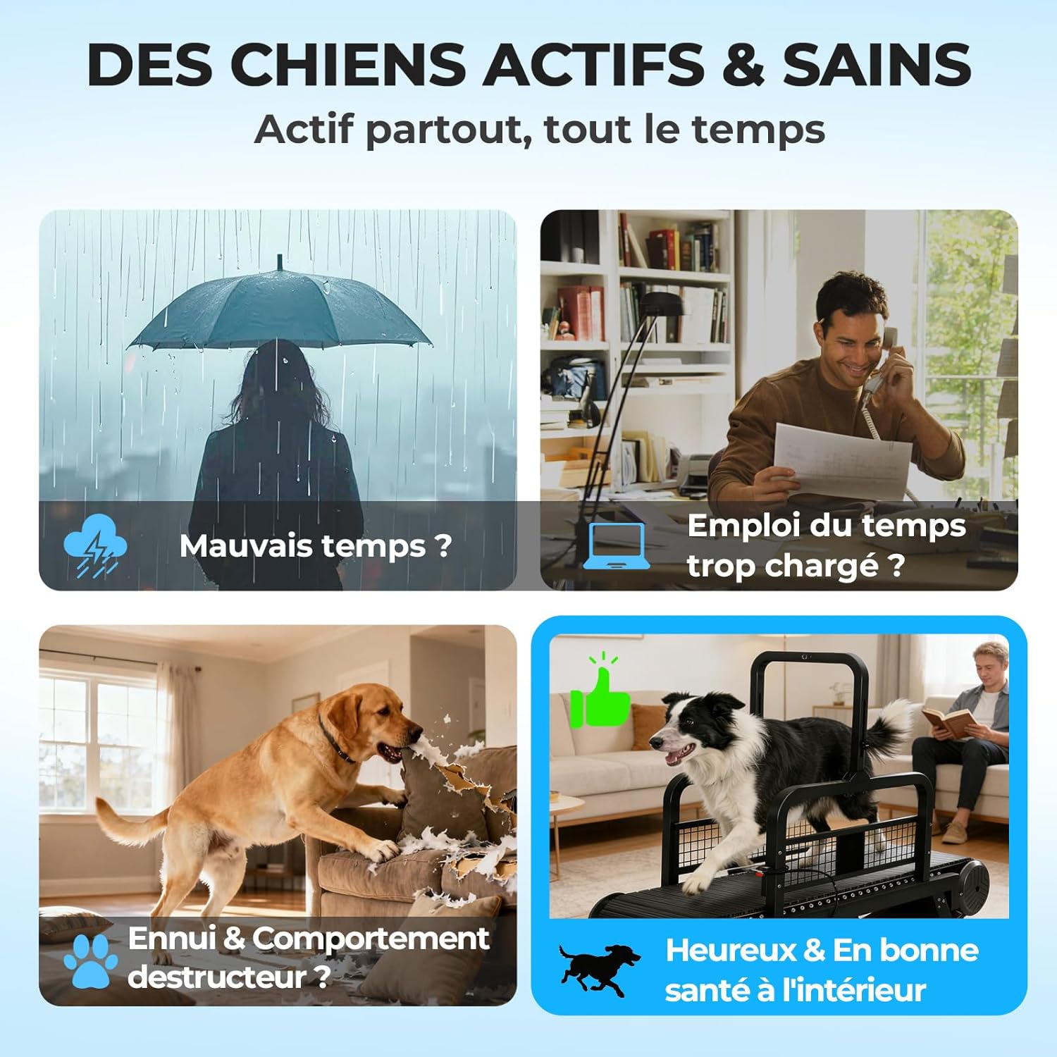 Tapis de Course pour Chien Autopropulsé Slatmill Manuel, Tapis de Marche Silencieux pour Chiens Moyens & Grands, Acier Renforcé 200kg, Surface XL 170x50cm, Inclinaison Réglable, Usage Intérieur