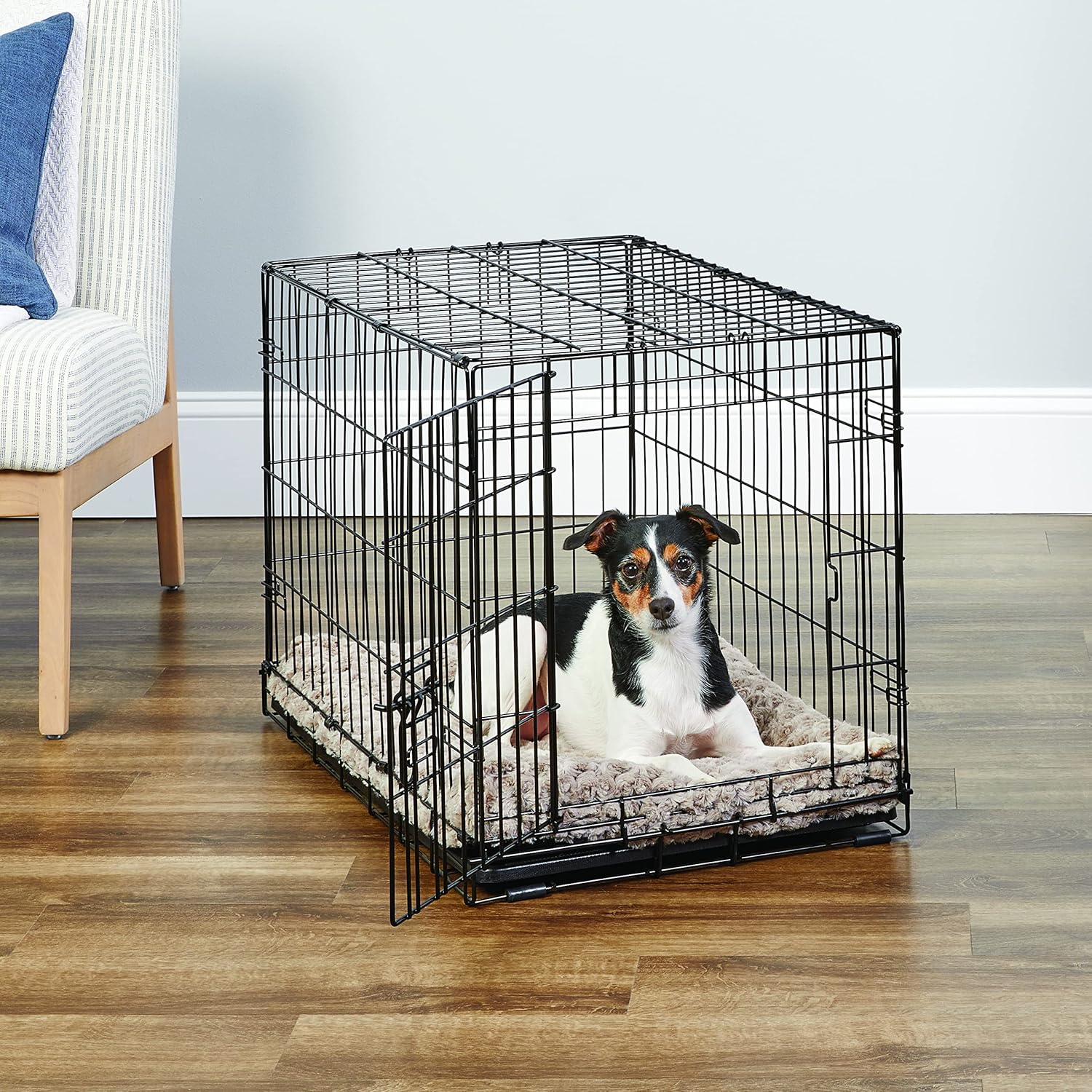 New World B30 Cage pour chiens de petite taille, nouvellement améliorée, 76,2 cm, à une porte, comprenant un plateau étanche, des pieds protégeant le sol et de nouvelles caractéristiques brevetées Porte simple L 76 x l 51 x H 53 cm