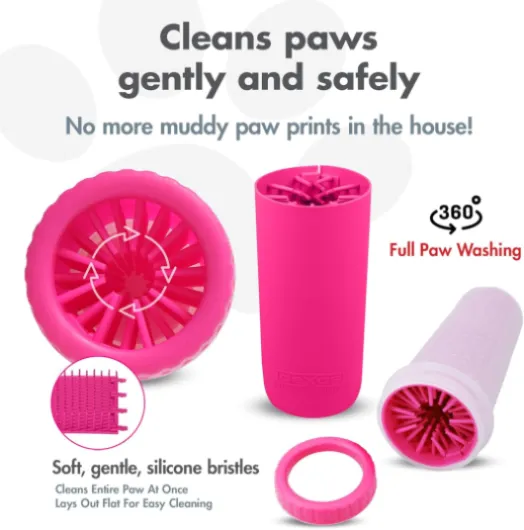 Dexas PW720233 MudBuster Outil Portable de Nettoyage de Pattes de Chien Rose Taille L rose L