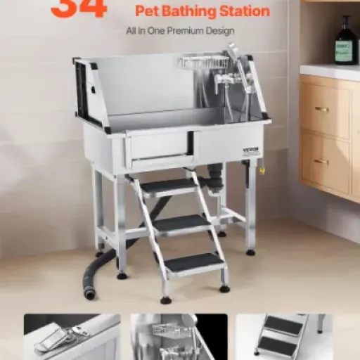 Test VEVOR Baignoire de Chien Inox 87 cm : la station de lavage qui épargne un peu votre dos (mais pas vos nerfs au montage)