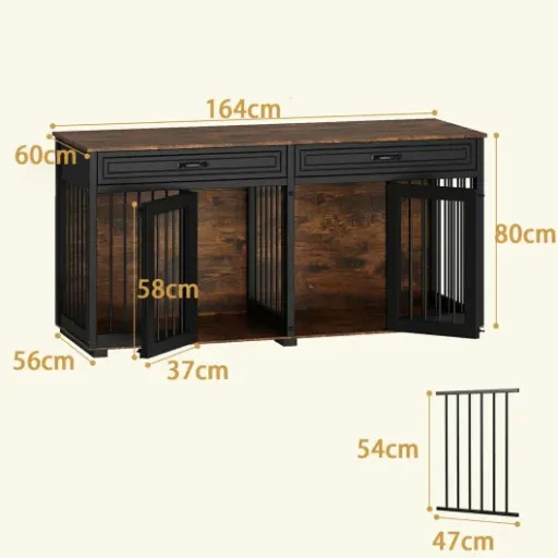 Test Cage pour Chien XXL 164 cm PREMTURE : la grosse niche-meuble qui remplace la table basse