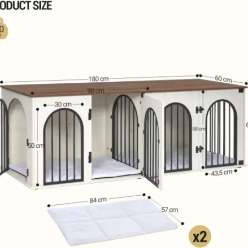Test Hzuaneri Cage pour 2 Chiens 180 cm : la niche qui fait aussi meuble TV dans le salon