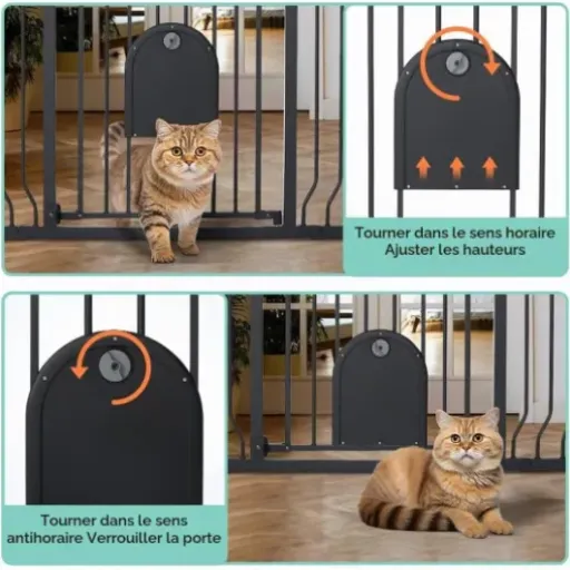 Test COMOMY Barrière de sécurité chien avec porte pour chat : la barrière multi-usages qui fait le job à la maison