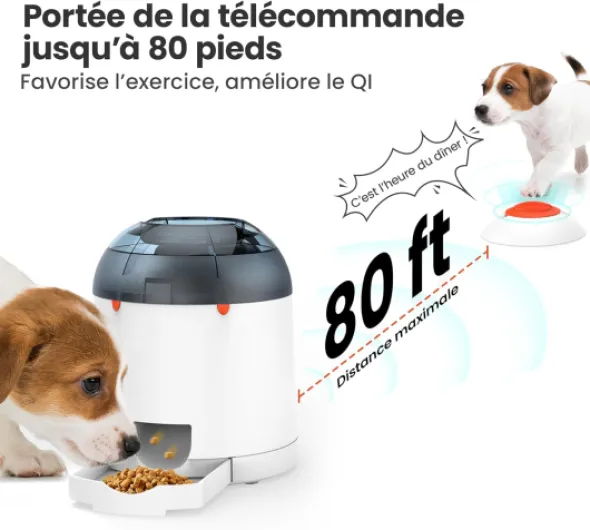 Potaroma Jouet Puzzle pour Chien, entraînement cérébral interactif, Distributeur/Mangeoire de friandises électronique avec télécommande pour Toutes Les Races, capacité de 280 ML 280ml Pet Puzzle